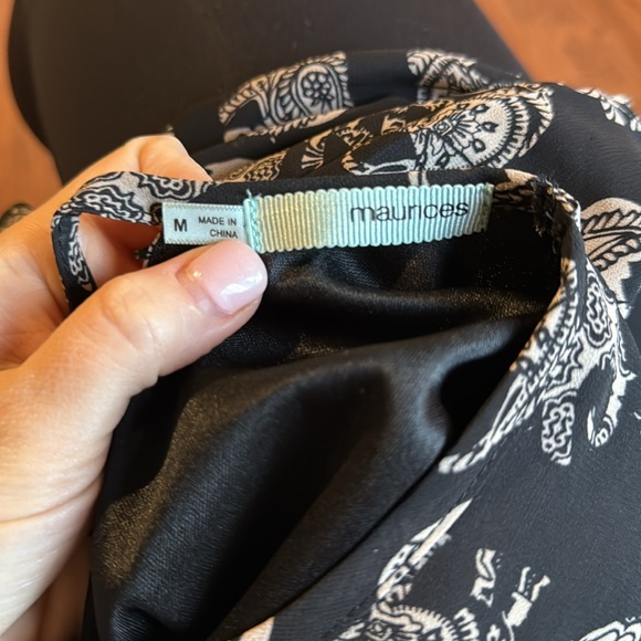 Maurice’s | Black w/ taupe elephant dress | Sz M - Picture 11 of 13